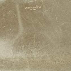 Pre Owned Saint Laurent Pale Green Matelassé Leather Medium College Top Handle Bag
