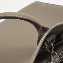 Pre Owned Saint Laurent Dark Beige Leather Baby Classic Sac De Jour Tote