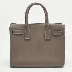 Pre Owned Saint Laurent Dark Beige Leather Baby Classic Sac De Jour Tote