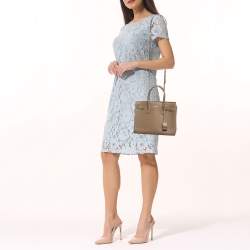 Pre Owned Saint Laurent Dark Beige Leather Baby Classic Sac De Jour Tote