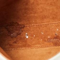 Pre Owned Saint Laurent LE 5 À 7 Tan/Natural Canvas and Leather Shoulder Bag