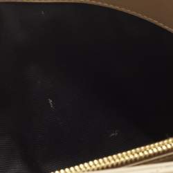 Pre Owned Saint Laurent Beige Matelassé Leather Small Loulou Shoulder Bag