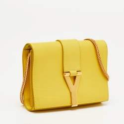 Pre Owned حقيبة كروس بودي سلسلة صغير جلد أصفر سان لوران