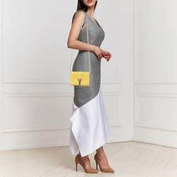 Pre Owned حقيبة كروس بودي سلسلة صغير جلد أصفر سان لوران