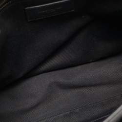 مملوكة مسبقًا حقيبة كتف سان لوران نِكي وسط جلد متموج مجعد أسود