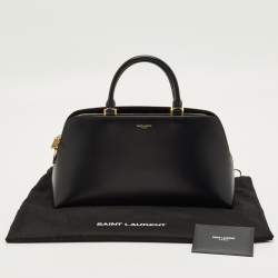 Pre Owned Saint Laurent Sac De Jour Duffle Small Black Leather Satchel