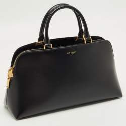 Pre Owned Saint Laurent Sac De Jour Duffle Small Black Leather Satchel