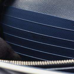 Pre Owned Saint Laurent Cassandra Classic Blue White Leather Shoulder Bag