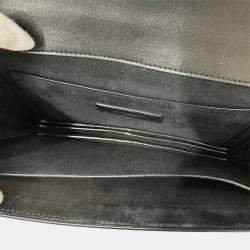 Pre Owned Saint Laurent Cassandra Black Leather Satchel Bag