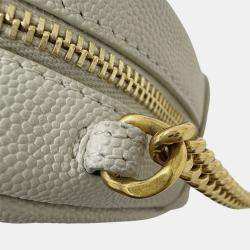 Pre Owned Saint Laurent Lou Shoulder Bag In White Leather With Tassel Small Mini