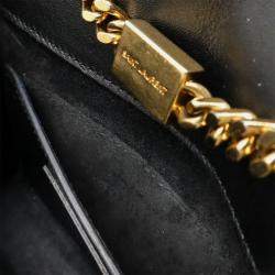 Pre Owned Saint Laurent Paris Ysl Kate Monogram Chain Shoulder Bag In Black Leather