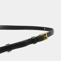 Pre Owned Saint Laurent Paris Ysl V-Stitched Quilted Leather Shoulder Bag In Black