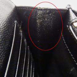 Pre Owned Saint Laurent Shoulder Wallet Grain De Poudre Leather Cassandra Classic Chain Black