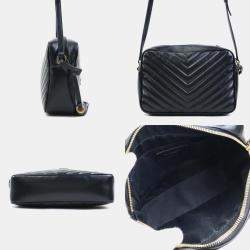 Pre Owned حقيبة كتف سان لوران لو أسود وذهبي