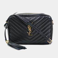 Pre Owned حقيبة كتف سان لوران لو أسود وذهبي