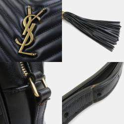 Pre Owned حقيبة كتف سان لوران لو أسود وذهبي