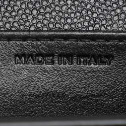 مملوكة مسبقًا محفظة بسلسلة سان لوران أبتاون جلد أسود