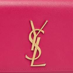 Pre Owned حقيبة كلتش سان لوران كاساندرا جلد فوشيا