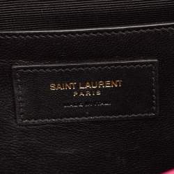 Pre Owned حقيبة كلتش سان لوران كاساندرا جلد فوشيا