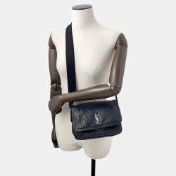 Pre Owned حقيبة كتف سان لوران نايكي جلدية سوداء حجم صغير