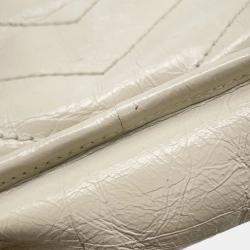 Pre Owned Saint Laurent Paris Niki Baby Chainshoulder Bag White Vintage Leather Size Baby