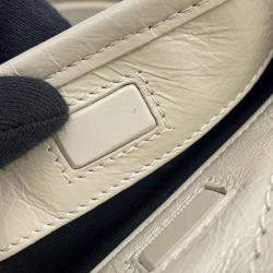 Pre Owned Saint Laurent Paris Niki Baby Chainshoulder Bag White Vintage Leather Size Baby