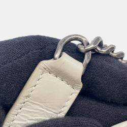 Pre Owned Saint Laurent Paris Niki Baby Chainshoulder Bag White Vintage Leather Size Baby