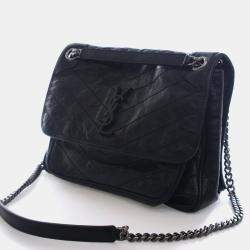 Pre Owned حقيبة نِكِي سان لوران متوسطة من جلد العجل