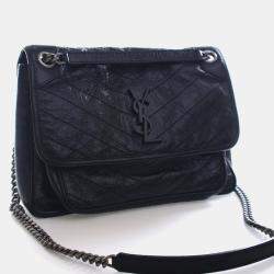 Pre Owned حقيبة نِكِي سان لوران متوسطة من جلد العجل