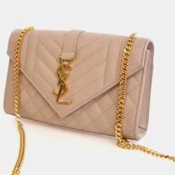Pre Owned Saint Laurent Small Calfskin Envelope Flap Bag