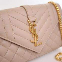 Pre Owned Saint Laurent Small Calfskin Envelope Flap Bag