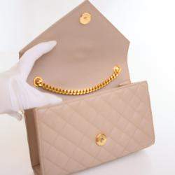 Pre Owned Saint Laurent Small Calfskin Envelope Flap Bag