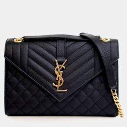 مملوكة مسبقًا حقيبة بقلّاب سان لوران جلد العجل وسط