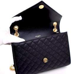 مملوكة مسبقًا حقيبة بقلّاب سان لوران جلد العجل وسط