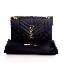 مملوكة مسبقًا حقيبة بقلّاب سان لوران جلد العجل وسط