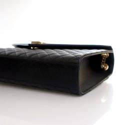 مملوكة مسبقًا حقيبة ظرف سان لوران كبيرة من جلد العجل