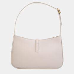 Pre Owned حقيبة كتف سان لوران بيضاء جلد العجل لو 5 أ 7