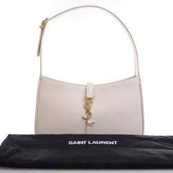 Pre Owned حقيبة كتف سان لوران بيضاء جلد العجل لو 5 أ 7