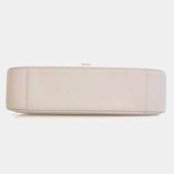 Pre Owned حقيبة كتف سان لوران بيضاء جلد العجل لو 5 أ 7