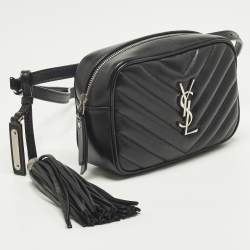 Pre Owned سان لوران حقيبة خصر جلدية سوداء ما�تيلسي لو