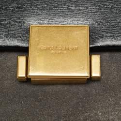 Pre Owned Saint Laurent Bellechasse Black/Grey Leather and Suede Shoulder Bag