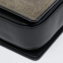 Pre Owned Saint Laurent Bellechasse Black/Grey Leather and Suede Shoulder Bag