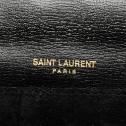 Pre Owned Saint Laurent Bellechasse Black/Grey Leather and Suede Shoulder Bag