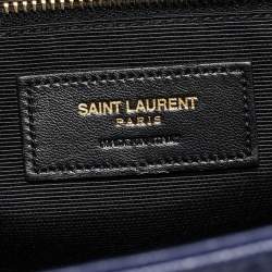 Pre Owned حقيبة كتف سان لوران جلد أزرق كبير ماتيلس مظروف مونوغرام