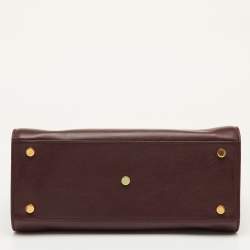 Pre Owned Saint Laurent Classic Sac De Jour Mini Burgundy Leather Tote