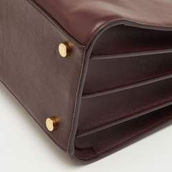 Pre Owned Saint Laurent Classic Sac De Jour Mini Burgundy Leather Tote