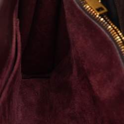 Pre Owned Saint Laurent Classic Sac De Jour Mini Burgundy Leather Tote