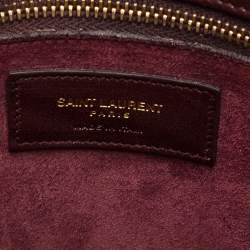 Pre Owned Saint Laurent Classic Sac De Jour Mini Burgundy Leather Tote
