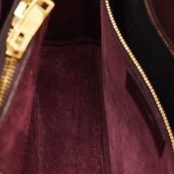 Pre Owned Saint Laurent Classic Sac De Jour Mini Burgundy Leather Tote