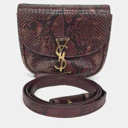 مملوكة مسبقًا حقيبة ساتشل صغيرة جلد بَرق (برغندي) سان لوران باريس كايا